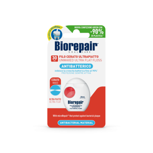 Biorepair Зубна стрічка-флос "Позбавлення від чутливості" з гідроксиапатитом і цинком РСА, 30 м Biorepair Зубна стрічка-флос "Позбавлення від чутливості" з гідроксиапатитом і цинком РСА, 30 м
